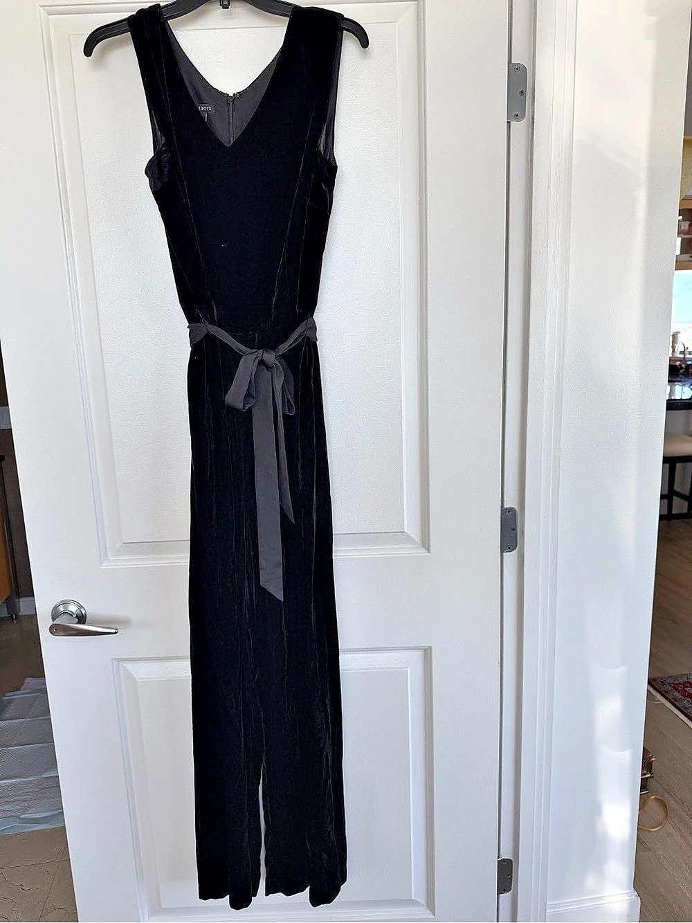 Talbots Velvet Jumpsuit in Black Size 10 Like New